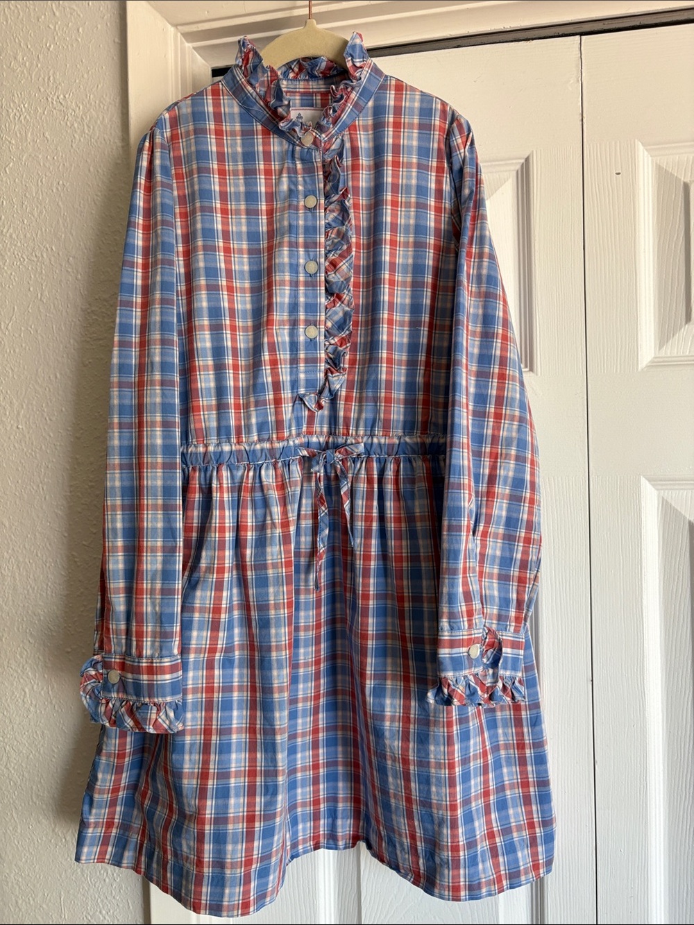 Classic Prep Girls 10 Ruffle Plaid Dress
